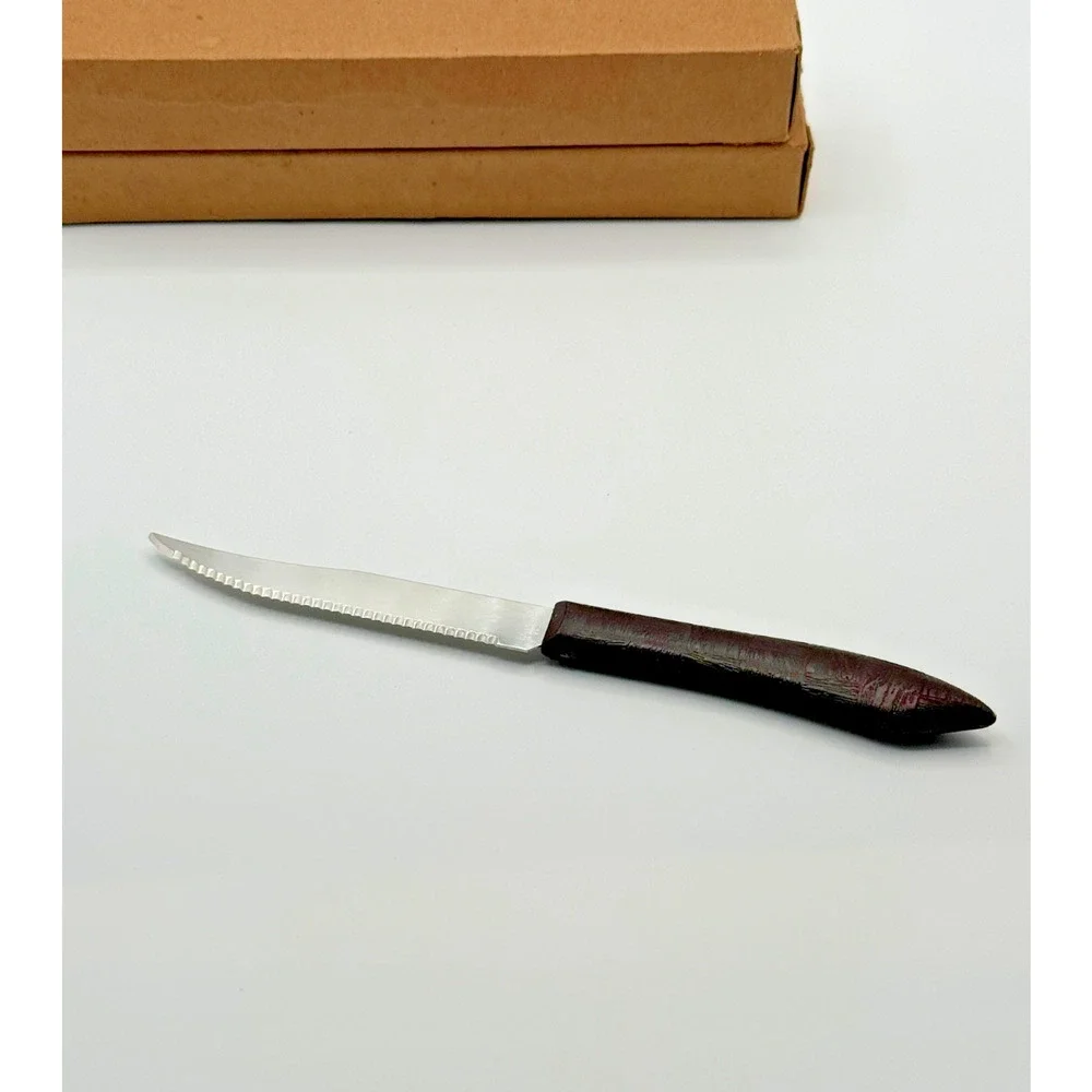 Vintage Quikut Quikkle Steak Knives Lot 12 NOS Stainless USA Original Sleeves